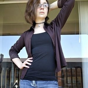 Chocolate brown button up